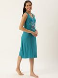 Charming Racerback Nightdress in Teal - Buttersoft Cotton