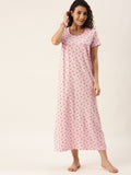 Slumber Jill Baby Pink all over Print Nightdress with scrunchie