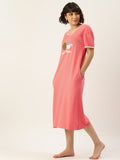 Together Always Tea Rose Printed Nightdress - 100% Cotton