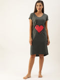 Loose Fit "We are Heart" Sleep Shirt - Colour Charcoal