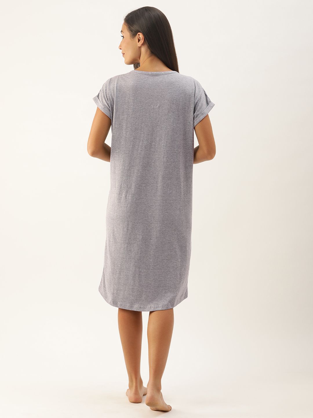 Loose Fit "We are Heart" Sleep Shirt - Colour Grey Mel.