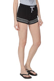 Embroidered Women Black Night Shorts