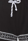 Embroidered Women Black Night Shorts